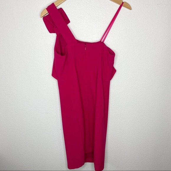 Adrianna Papell Pink One Shoulder Cocktail Dress 2 - Picture 3 of 11